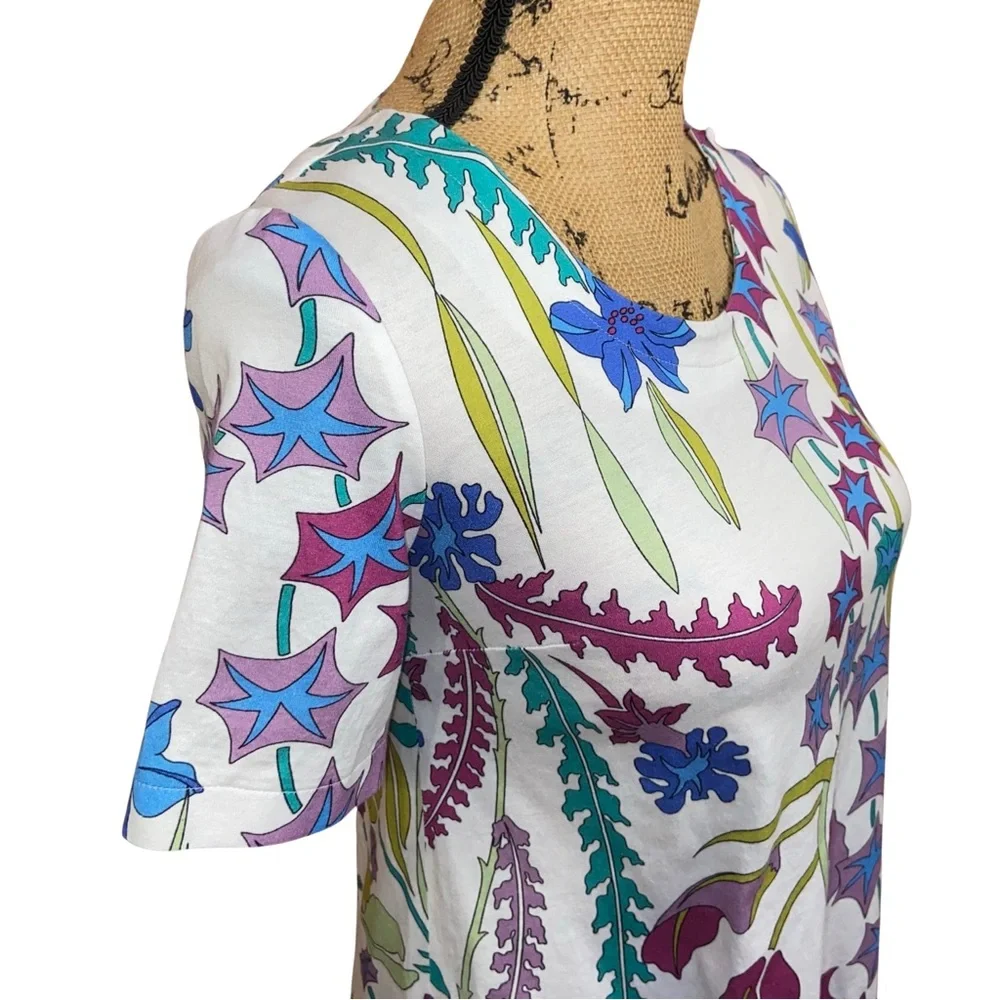 Averardo Bessi Floral Print Short Sleeve Shift Dress Size 6 - Picture 5 of 10